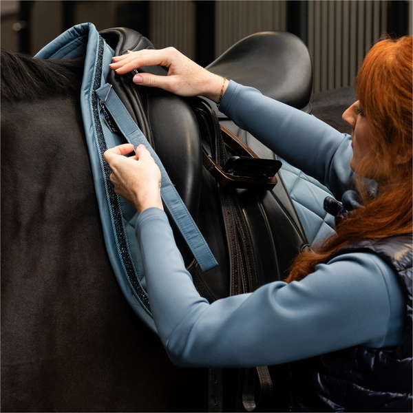 2025 Eskadron Glossy Jewel Saddle Cloth 214675 445 - Steel Blue